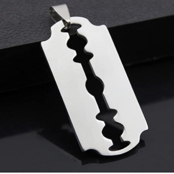 Stainless Steel Blade Pendant Necklace - Picture 4 of 5